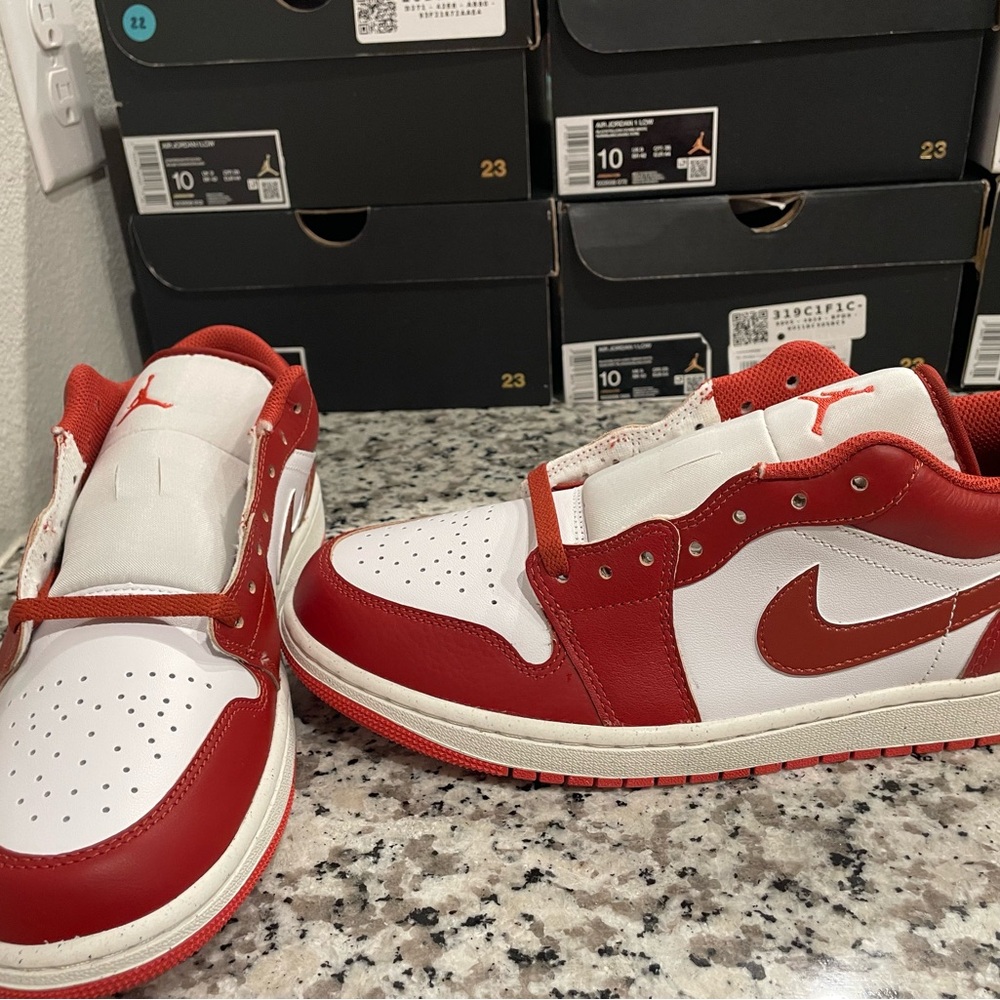 Nike Air Jordan Red and White Shoes